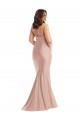 Open Back Silk like Satin Halter Neck Long Sleeveless Formal Plus Size Evening Gown / Prom Dress / Bridesmaid Dress Southampton