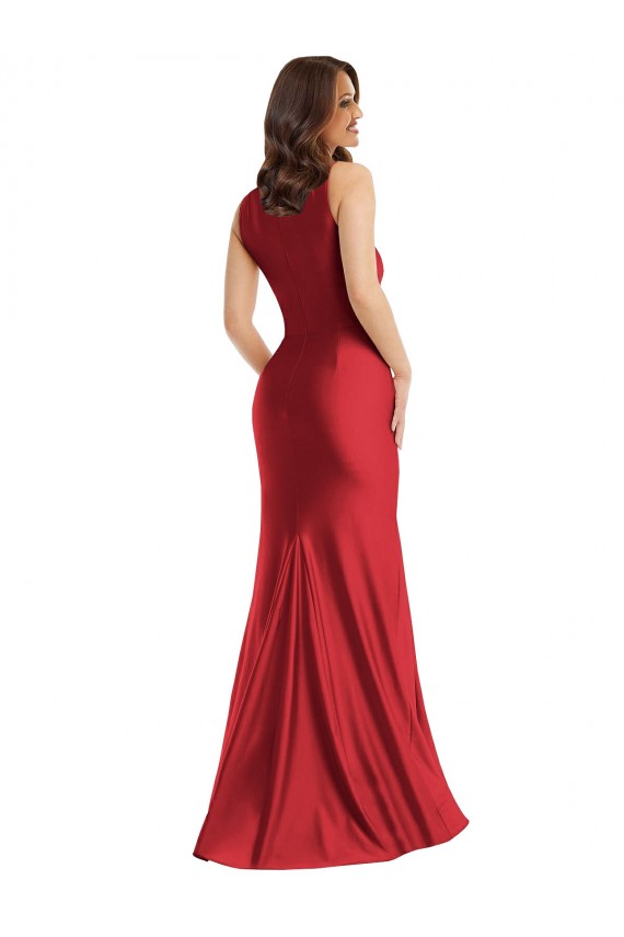 Silk like Satin Square Neck Long Sleeveless Formal Plus Size Evening Gown / Prom Dress / Bridesmaid Dress Southampton