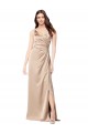 Low Back Champagne Pink Silk like Satin Spaghetti Straps Long Sleeveless Formal Evening Gown / Prom Dress / Bridesmaid Dress Southampton