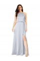 Open Back Silk like Satin Halter Neck Long Sleeveless Formal Evening Gown / Bridesmaid Dress Southampton