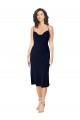 Open Back Silk like Satin Spaghetti Straps Midi Length Sleeveless Formal Evening Gown / Prom Dress / Bridesmaid Dress Southampton