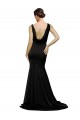 Low Back Silk like Satin V-Neck Sweep Train Sleeveless Formal Evening Gown / Prom Dress / Bridesmaid Dress Southampton