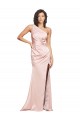 Low Back Silk like Satin One Shoulder Long Sleeveless Formal Evening Gown / Prom Dress / Bridesmaid Dress Southampton