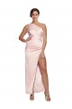 Low Back Silk like Satin One Shoulder Long Sleeveless Semi Formal Evening Dress / Prom Dress / Bridesmaid Dress Southampton