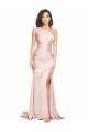 Silk like Satin One Shoulder Long Sleeveless Black Tie Evening Dress / Prom Dress / Bridesmaid Dress Southampton