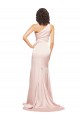 Silk like Satin One Shoulder Long Sleeveless Black Tie Evening Dress / Prom Dress / Bridesmaid Dress Southampton