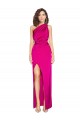 Fuchsia Silk like Satin One Shoulder Long Sleeveless Formal Evening Gown / Prom Dress / Bridesmaid Dress Southampton