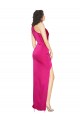 Fuchsia Silk like Satin One Shoulder Long Sleeveless Formal Evening Gown / Prom Dress / Bridesmaid Dress Southampton