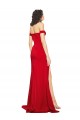 Red Silk like Satin Off the Shoulder Long Sleeveless Formal Evening Gown / Prom Dress / Bridesmaid Dress Southampton