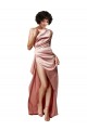 Open Back Silk like Satin One Shoulder Long Sleeveless Formal Evening Gown / Prom Dress / Bridesmaid Dress Southampton