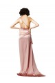 Open Back Silk like Satin One Shoulder Long Sleeveless Formal Evening Gown / Prom Dress / Bridesmaid Dress Southampton