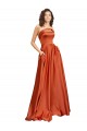 Low Back Silk like Satin Round Neck Sweep Train Sleeveless Formal Evening Gown / Prom Dress / Bridesmaid Dress Southampton