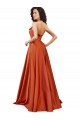 Low Back Silk like Satin Round Neck Sweep Train Sleeveless Formal Evening Gown / Prom Dress / Bridesmaid Dress Southampton