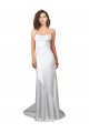 Open Back Silk like Satin Cowl Neck Sweep Train Sleeveless Beach Wedding Dress Southampton