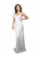 Open Back Silk like Satin Cowl Neck Sweep Train Sleeveless Beach Wedding Dresses Southampton