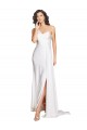Silk like Satin One Shoulder Long Sleeveless Wedding Dress Southampton