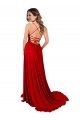 Open Back Spandex & Lace Spaghetti Straps Long Sleeveless Semi Formal Evening Dress / Prom Dress / Bridesmaid Dress Southampton
