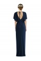 Open Back Spandex Bateau Neck Short Sleeves Long Semi Formal Evening Dress / Prom Dress / Bridesmaid Dress Southampton