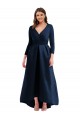 Spandex V-Neck Long Long Sleeves High Low Plus Size Evening Gown / Prom Dress / Bridesmaid Dress Southampton