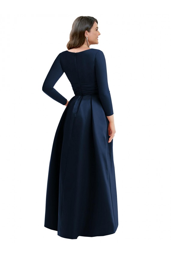 Spandex V-Neck Long Long Sleeves High Low Plus Size Evening Gown / Prom Dress / Bridesmaid Dress Southampton