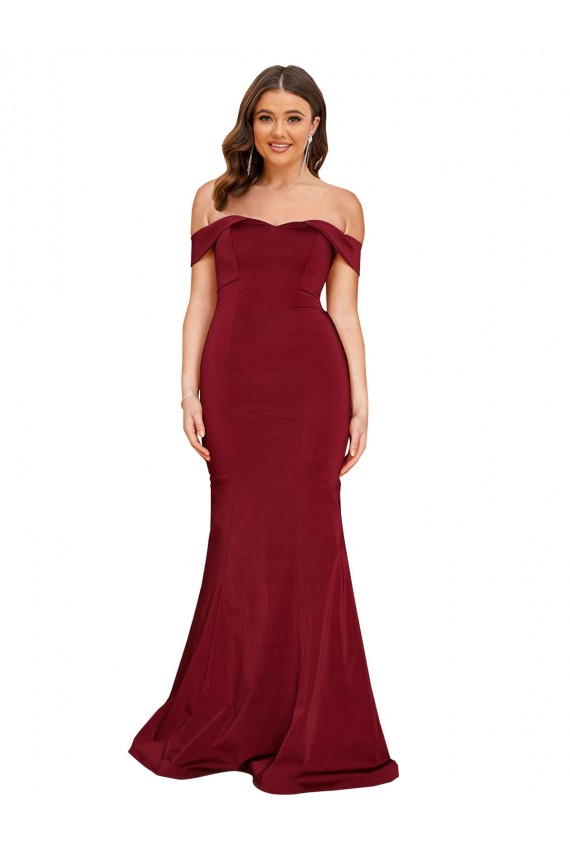 Spandex Off the Shoulder Long Sleeveless Formal Plus Size Evening Gown / Prom Dress / Bridesmaid Dress Southampton