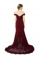 V-Back Stretch Crepe & Lace Off the Shoulder Sweep Train Sleeveless Formal Evening Gown / Prom Dress / Bridesmaid Dress Southampton