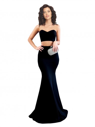 Low Back Stretch Crepe High Neck Long Sleeveless Formal Evening Gown / Prom Dress / Bridesmaid Dress Southampton