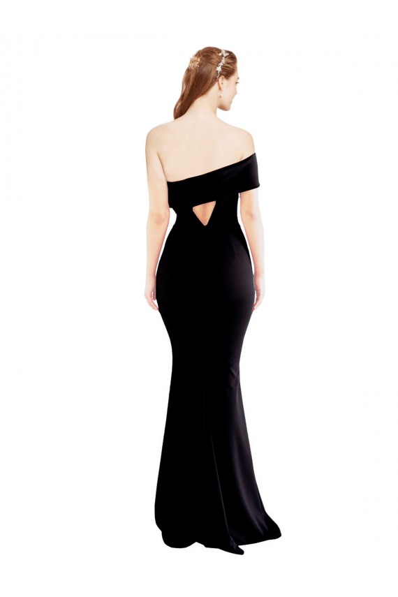 Keyhole Back Stretch Crepe One Shoulder Long Sleeveless Formal Evening Gown / Prom Dress / Bridesmaid Dress Southampton