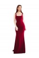 Burgundy Stretch Crepe Square Neck Long Sleeveless Formal Evening Gown / Prom Dress / Bridesmaid Dress Southampton