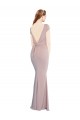 Tie Back Stretch Crepe Boat Neck Long Cap Sleeves Formal Evening Gown / Prom Dress / Bridesmaid Dress Southampton