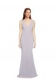Keyhole Back Stretch Crepe V-Neck Long Sleeveless Formal Evening Gown / Prom Dress / Bridesmaid Dress Southampton
