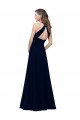 Keyhole Back Stretch Crepe Jewel Neck Long Sleeveless Prom Dress / Bridesmaid Dress Southampton