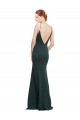 V-Back Pink Stretch Crepe V-Neck Long Sleeveless Formal Dress / Bridesmaid Dress Southampton