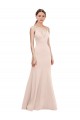 V-Back Pink Stretch Crepe V-Neck Long Sleeveless Formal Dress / Bridesmaid Dress Southampton