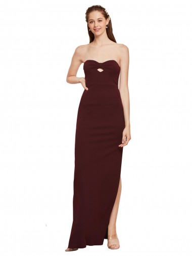 Stretch Crepe Strapless Long Sleeveless Formal Evening Gown / Prom Dress / Bridesmaid Dress Southampton
