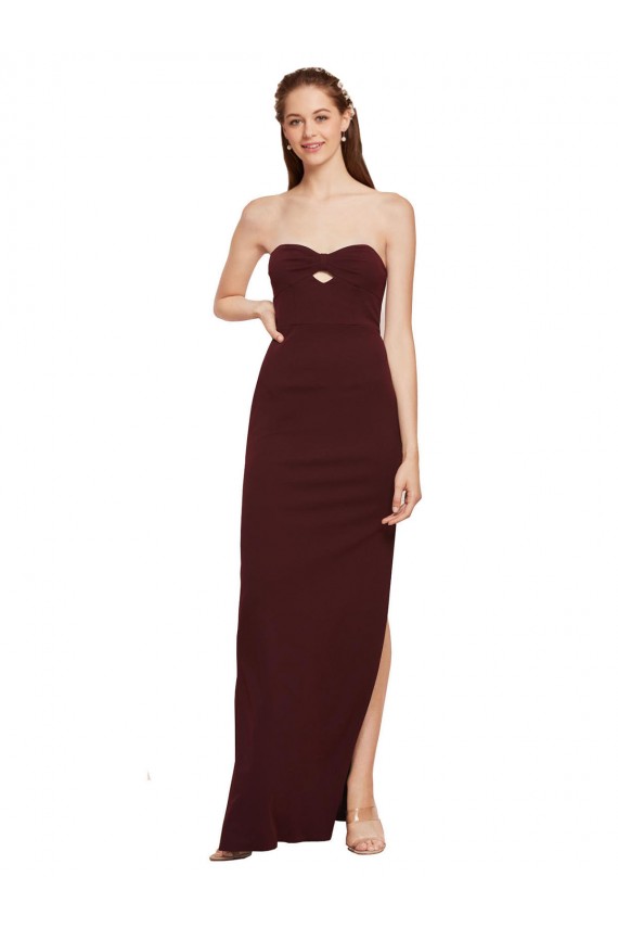 Stretch Crepe Strapless Long Sleeveless Formal Evening Gown / Prom Dress / Bridesmaid Dress Southampton