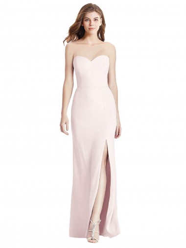 Low Back Stretch Crepe Sweetheart Long Sleeveless Semi Formal Evening Dress / Prom Dress / Bridesmaid Dress Southampton