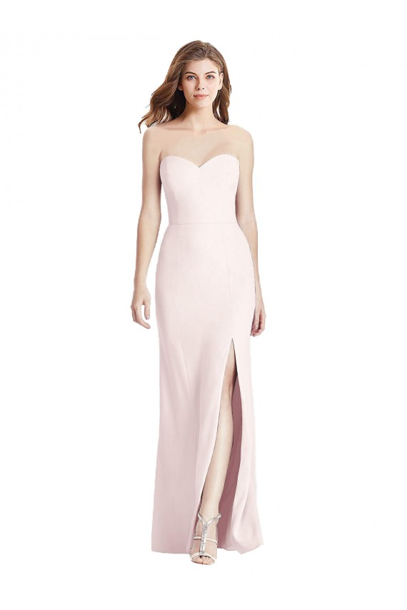 Low Back Stretch Crepe Sweetheart Long Sleeveless Semi Formal Evening Dress / Prom Dress / Bridesmaid Dress Southampton