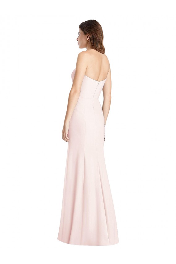 Low Back Stretch Crepe Sweetheart Long Sleeveless Semi Formal Evening Dress / Prom Dress / Bridesmaid Dress Southampton
