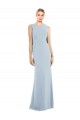 Backless Stretch Crepe Bateau Neck Long Sleeveless Semi Formal Evening Dress / Prom Dress / Bridesmaid Dress Southampton