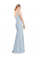 Low Back Stretch Crepe V-Neck Long Sleeveless Bridesmaid Dress / Formal Dress Southampton