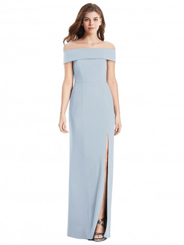 Trumpet Stretch Crepe Off the Shoulder Long Sleeveless Formal Dress / Bridesmaid Dress Southampton