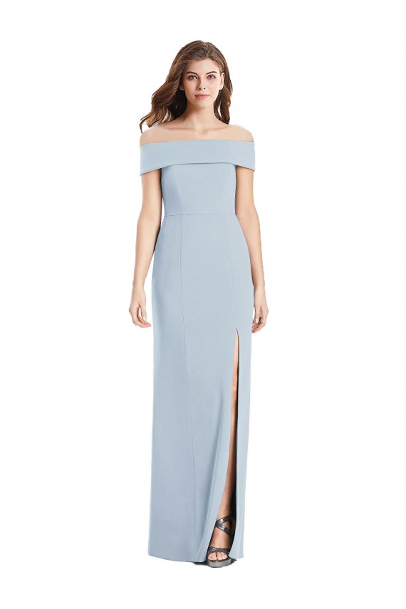 Trumpet Stretch Crepe Off the Shoulder Long Sleeveless Formal Dress / Bridesmaid Dress Southampton