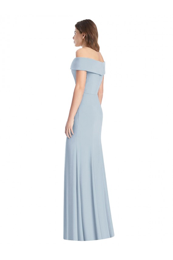 Trumpet Stretch Crepe Off the Shoulder Long Sleeveless Formal Dress / Bridesmaid Dress Southampton