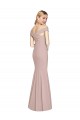 Open Back Stretch Crepe Off the Shoulder Long Sleeveless Semi Formal Evening Dress / Prom Dress / Bridesmaid Dress Southampton