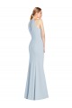 Keyhole Back Stretch Crepe Halter Neck Long Sleeveless Semi Formal Evening Dress / Prom Dress / Bridesmaid Dress Southampton