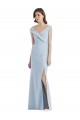Stretch Crepe Off the Shoulder Long Sleeveless Black Tie Evening Gown / Bridesmaid Dress Southampton