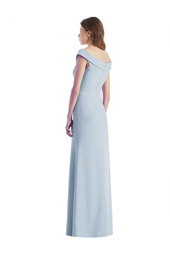 Stretch Crepe Off the Shoulder Long Sleeveless Black Tie Evening Gown / Bridesmaid Dress Southampton