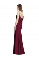 Open Back Stretch Crepe Bateau Neck Long Sleeveless Semi Formal Evening Dress / Bridesmaid Dress Southampton