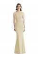Open Back Champagne Stretch Crepe Bateau Neck Long Sleeveless Semi Formal Evening Dress / Prom Dress / Bridesmaid Dress Southampton
